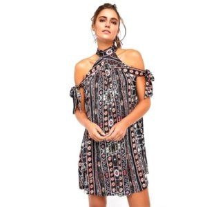Free People Cheek to Cheek Mini Dress Black Small